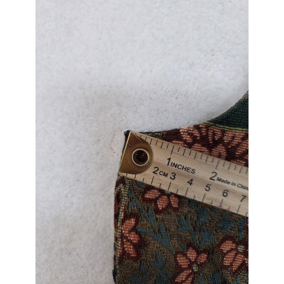 On The Verge Vest Womens Large Multicolor Tapestry Patchwork Button Lined USA - Picture 7 of 9